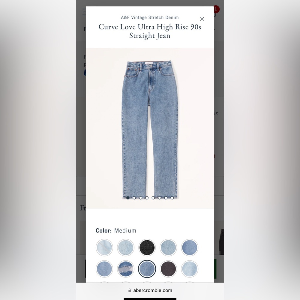 Abercrombie curve love  ultra high rise 90s straight jean!